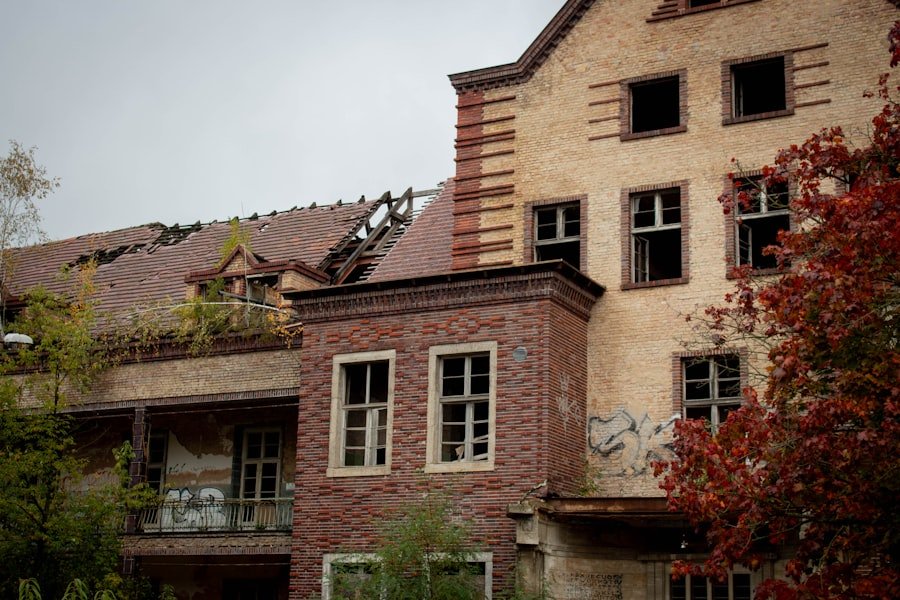 Damaged buildings
