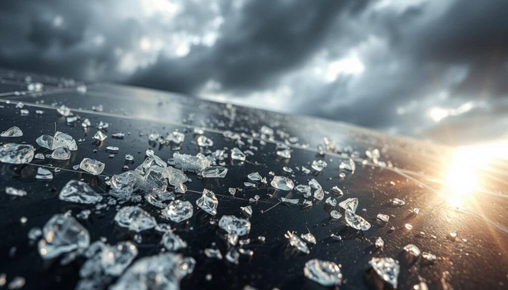 Hail Damage to Solar Panels